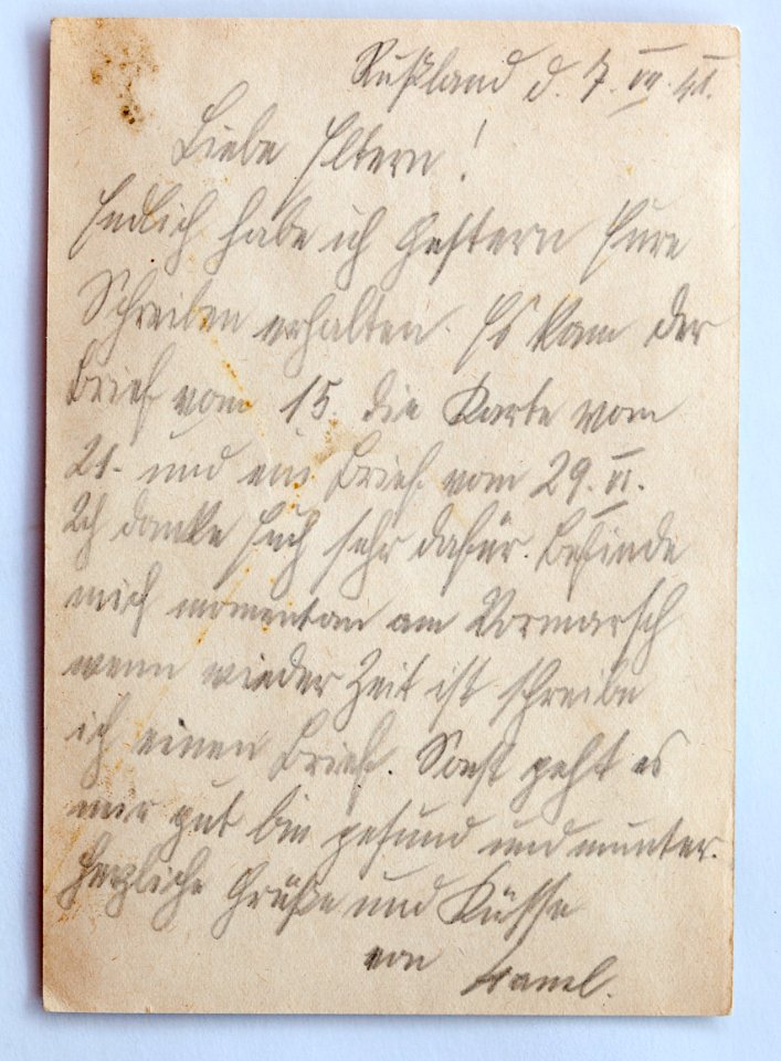 Feldpost von Hans 1941-07-07 2