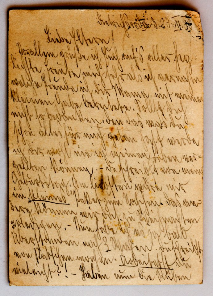 Feldpost von Hans 1938-11-27 2