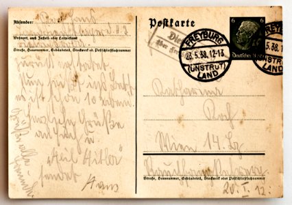 Feldpost von Hans 1938-05-22 1