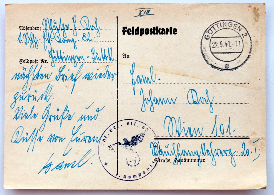 Feldpost von Hans 1941-05-21 1
