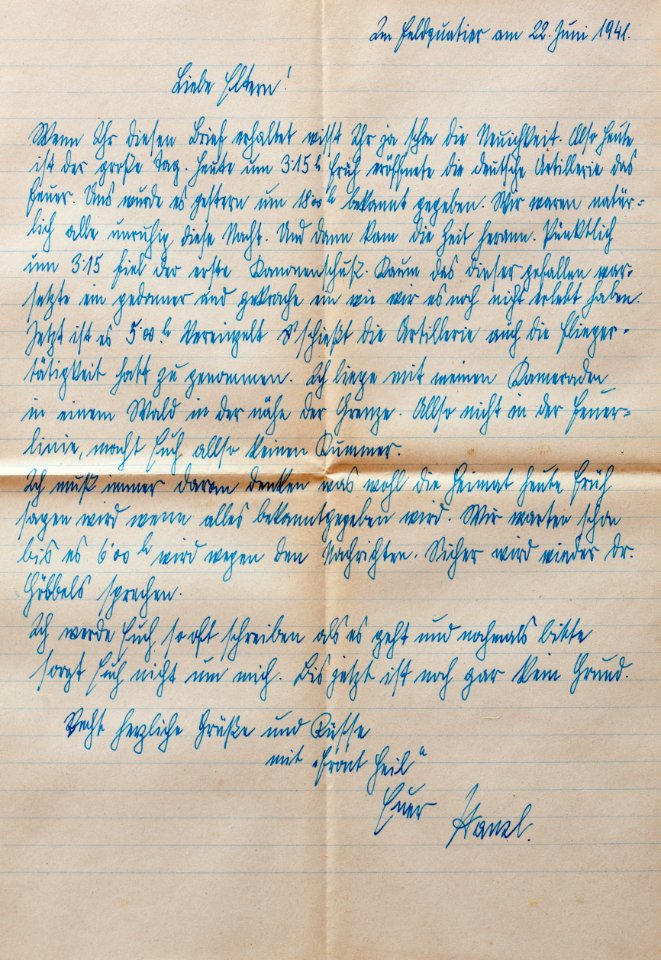 Feldpost von Hans 1941-06-22 3