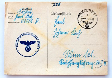 Feldpost von Hans 1941-06-16 1