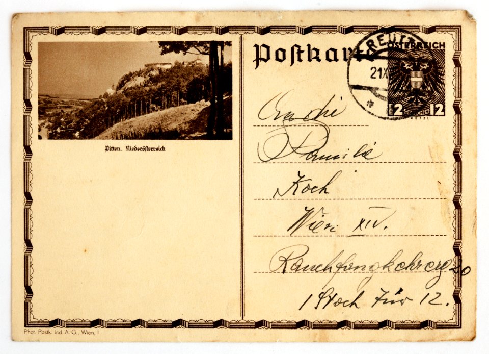 Feldpost von Hans 1938-10-21 geschätzt Familie 1