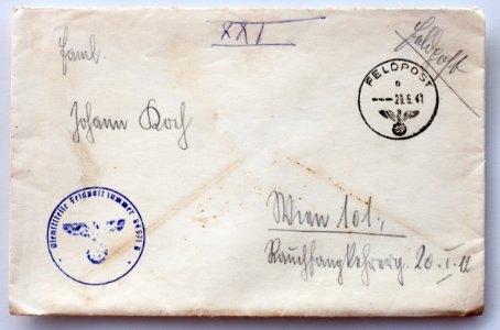 Feldpost von Hans 1941-06-27 1