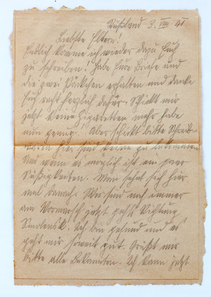 Feldpost von Hans 1941-08-03 3