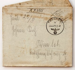 Feldpost von Hans 1941-08-08 1