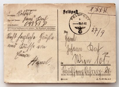 Feldpost von Hans 1941-09-01 1
