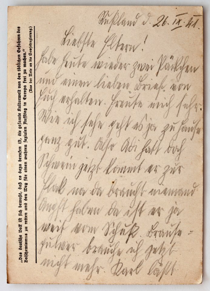 Feldpost von Hans 1941-09-26 2