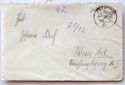 Feldpost von Hans 1941-11-22 1