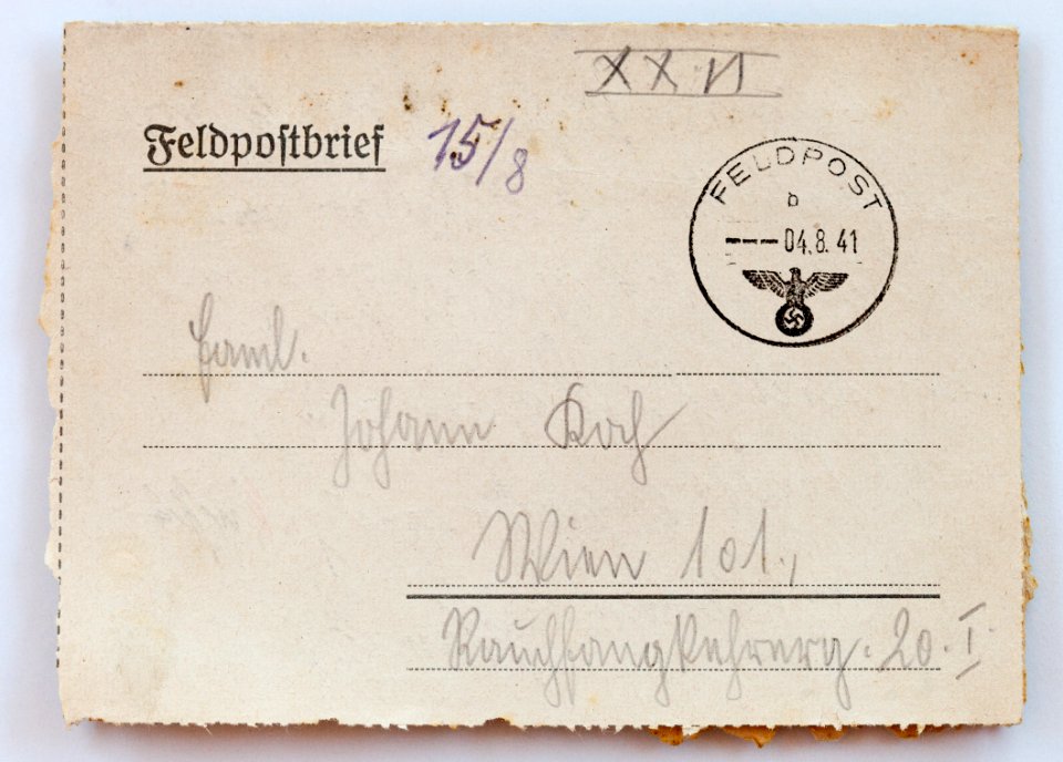 Feldpost von Hans 1941-08-03 1