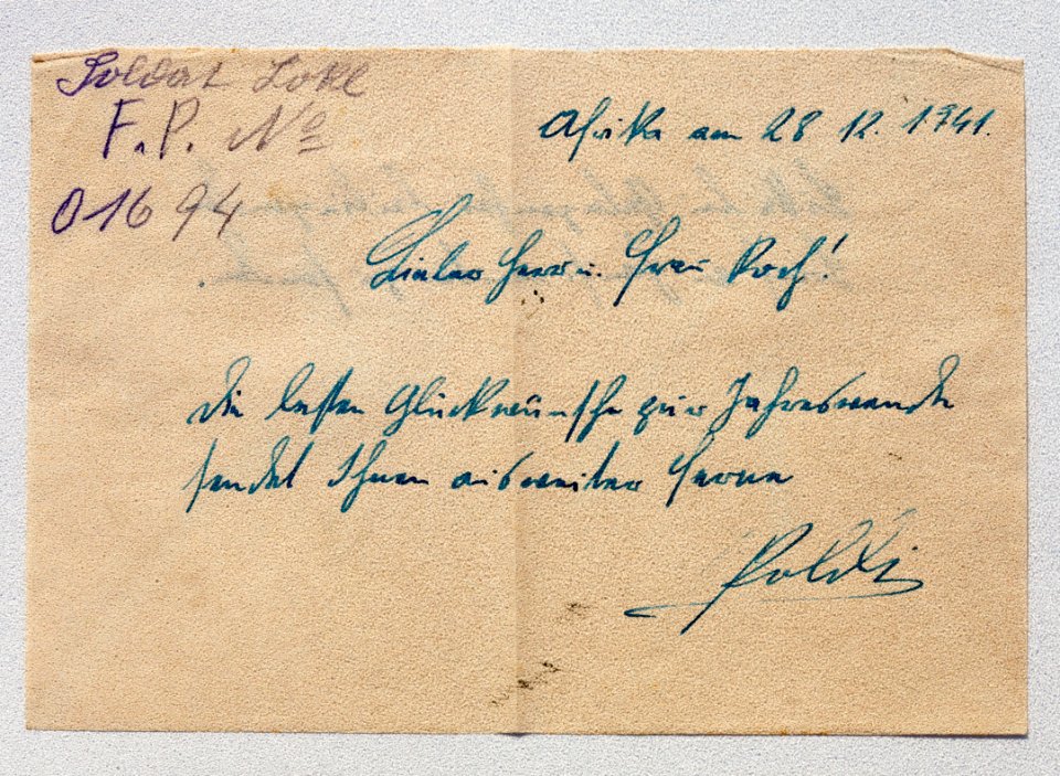 Feldpost von Hans 1941-12-28 3 Freund