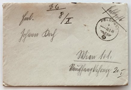 Feldpost von Hans 1941-09-25 1