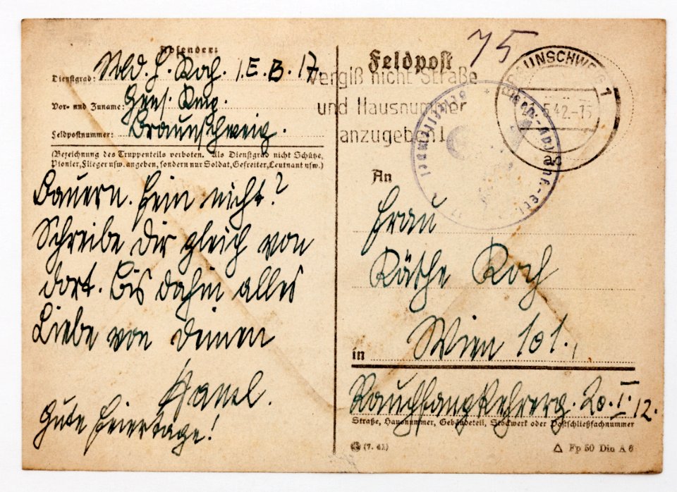 Feldpost von Hans 1942-05-20 1