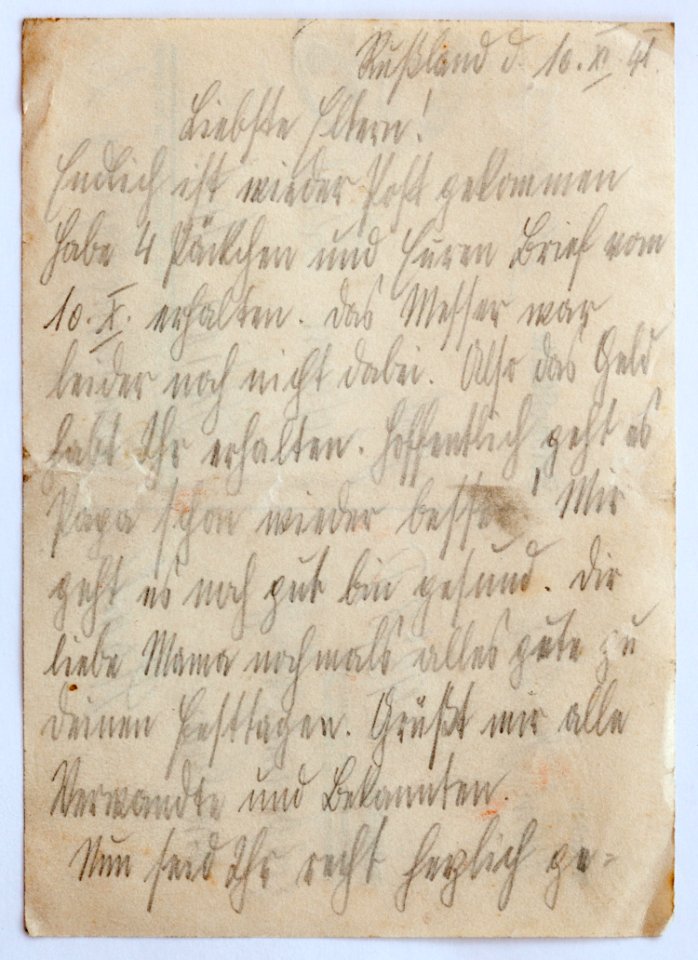 Feldpost von Hans 1941-11-10 2
