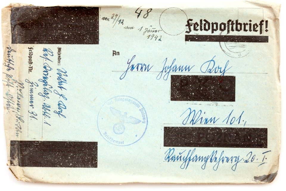 Feldpost von Hans 1941-12-27 1