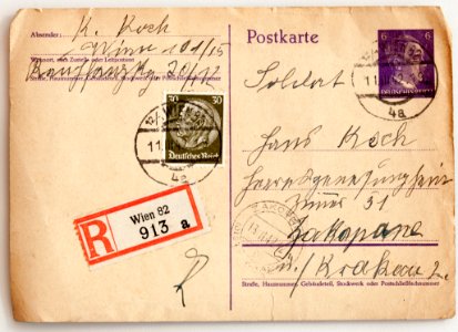 Feldpost von Hans 1942-03-11 Mutter 1