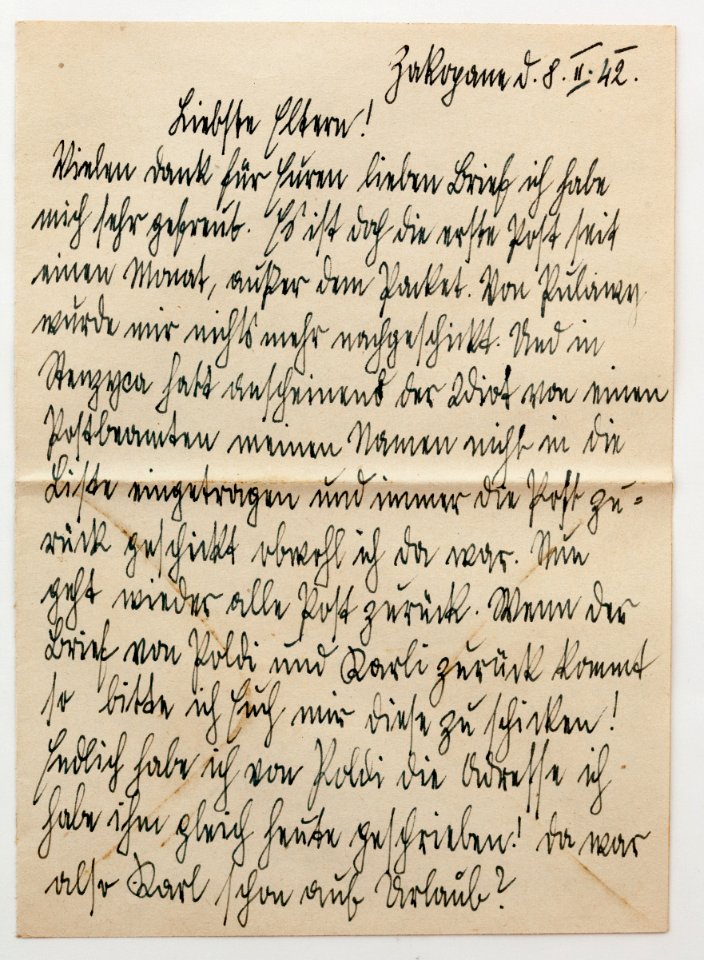 Feldpost von Hans 1942-02-08 3