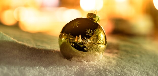 Golden snow ball photo