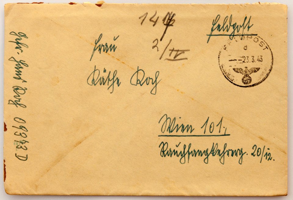 Feldpost von Hans 1943-03-22 A 1