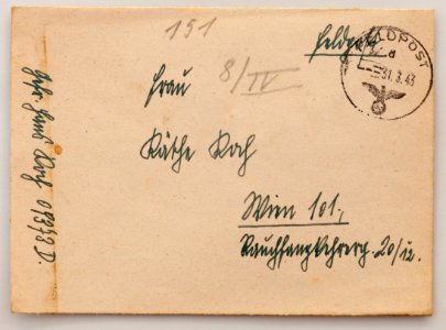 Feldpost von Hans 1943-03-30 1