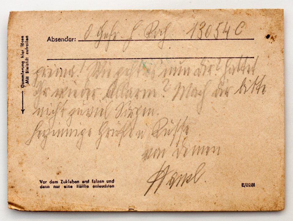 Feldpost von Hans 1943-10-13 2