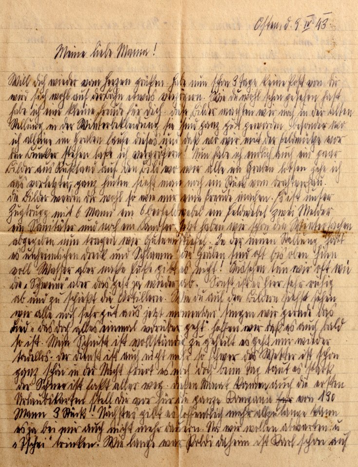 Feldpost von Hans 1943-04-09 2