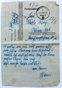 Feldpost von Hans 1943-08-16a 1