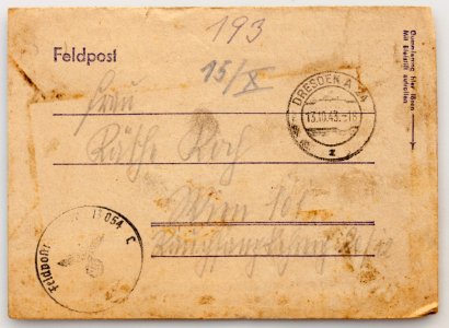 Feldpost von Hans 1943-10-13 1