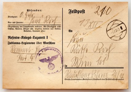 Feldpost von Hans 1943-12-09d 1