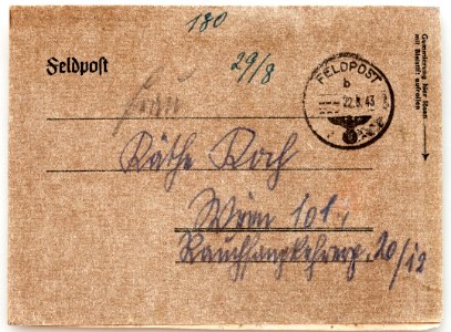 Feldpost von Hans 1943-08-22 1