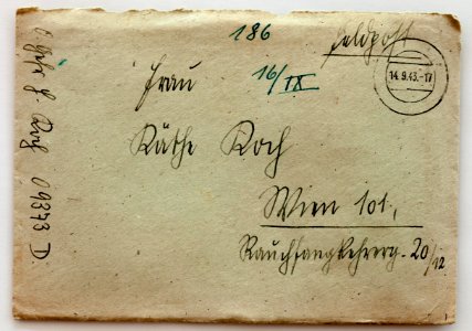 Feldpost von Hans 1943-09-07 1