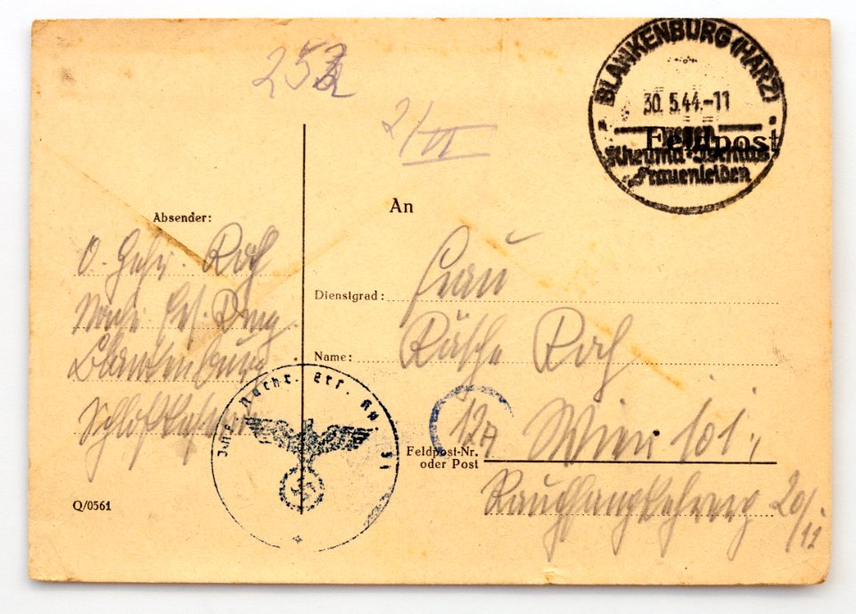 Feldpost von Hans 1944-05-30 1
