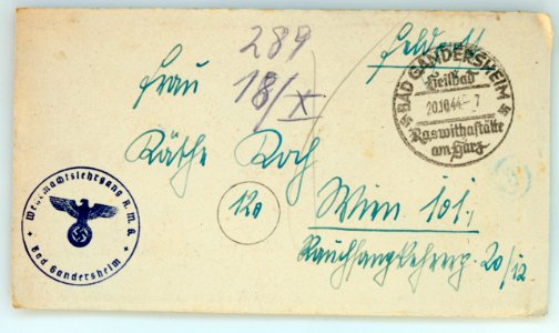 Feldpost von Hans 1944-10-19 1