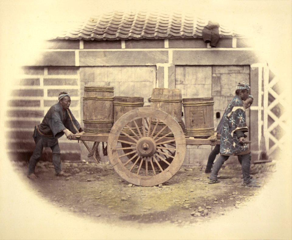 Felice Beato (British, born Italy - Shariki, or Cart Pushing Coolies - Google Art Project