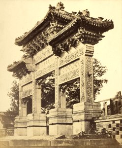 Felice Beato (British, born Italy - (Arch in the Lama Temple near Peking) - Google Art Project
