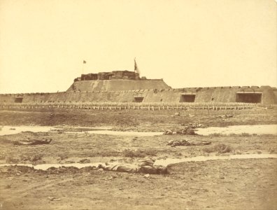 Felice Beato (British, born Italy - (Rear of the North Fort After Its Capture, Showing the Retreat of the Chinese Army) - Google Art Project