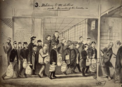 Felice Beato (British, born Italy - (Photographic Copy of a Drawing by Charles Wirgman With the Title, 3 Itchiboos to the Dollar or Dea... - Google Art Project