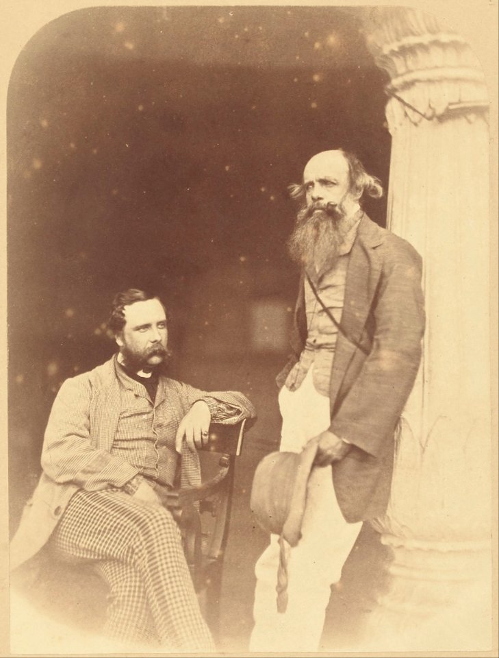 Felice Beato (British, born Italy - (Portrait of two European men, one seated, one standing) - Google Art Project