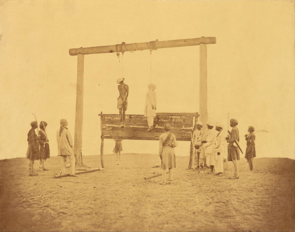 Felice Beato (British, born Italy - (Retribution, Hanging Mutineers) - Google Art Project