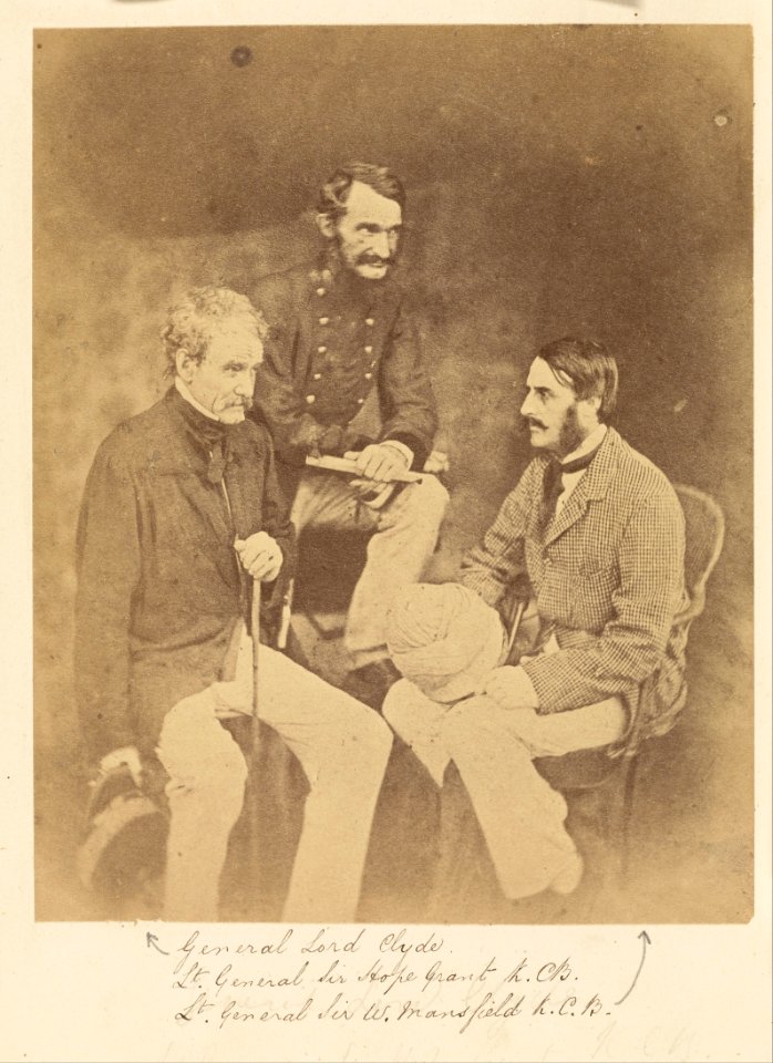 Felice Beato (British, born Italy - (General Lord Clyde, Lieutenant-General Sir Hope Grant, K.C.B. and Lieutenant-General Sir W. Mansfie... - Google Art Project