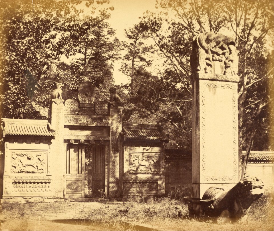 Felice Beato (British, born Italy - Carved Tomb of the Depot near Pekin, The Place Where the Guns and Ammunition Were Left When the Army... - Google Art Project
