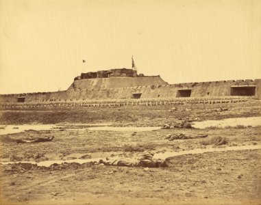Felice Beato (British, born Italy - Rear of the North Fort Showing the Retreat of the Chinese Army, August 21, 1860 - Google Art Project photo