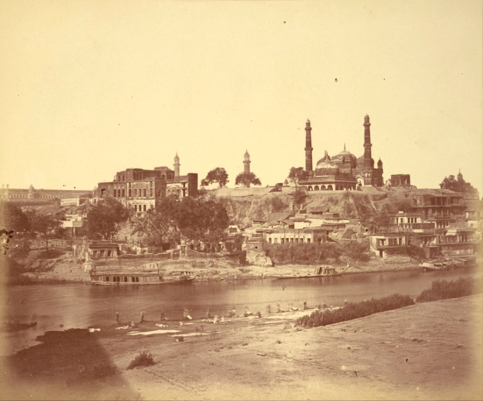Felice Beato (British, born Italy - (The Muchee Bhawan Fort and the Gomti River Taken from the Stone Bridge) - Google Art Project