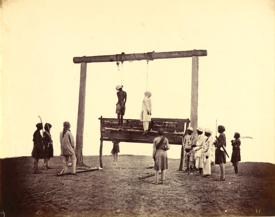 Felice Beato (British, born Italy - Two Sepoys of the 31st Native Infantry, Who Were Hanged at Lucknow, 1857 - Google Art Project