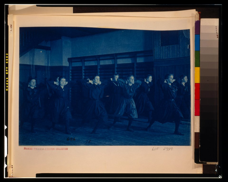 Female students exercising in a gymnasium, Western High School, Washington, D.C. LCCN2002695164