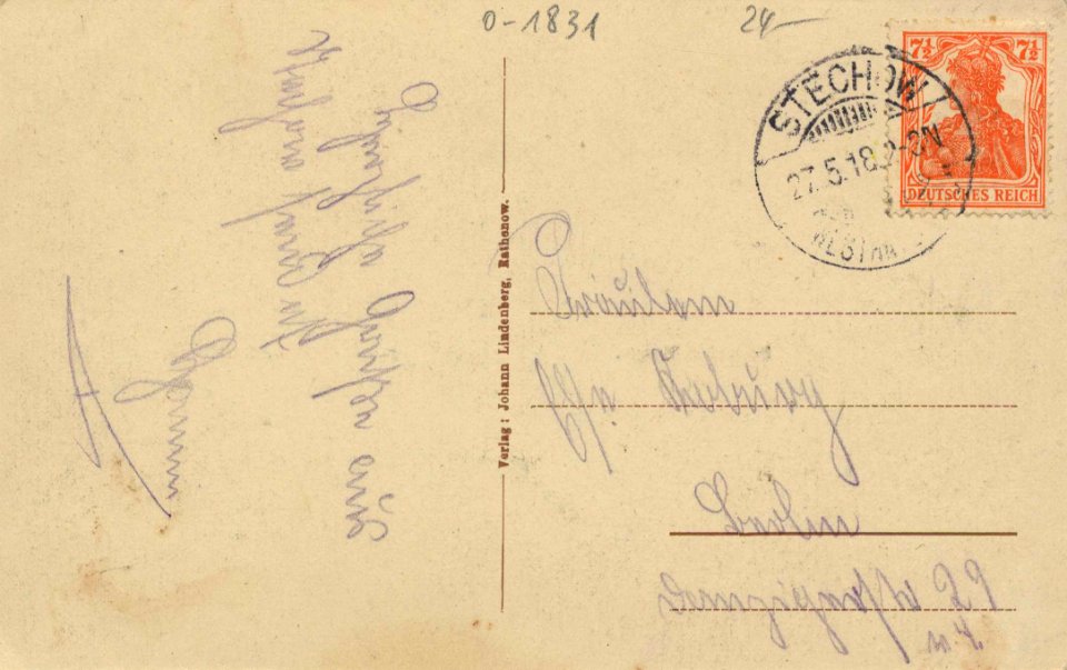 Ferchesar, Brandenburg - Luftkurort Ferchesar b. Rathenow; Gasthof B. Seeger; Dorfstraße (back) (Zeno Ansichtskarten)