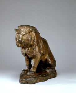 Ferdinand Barbedienne - Sketch for Seated Lion - Walters 27446 - Three Quarter