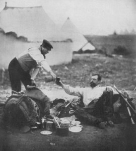 Fenton, Roger - »Sein Arbeitstag ist zu Ende«. Oberstleutnant Hallewell und Diener (Zeno Fotografie)
