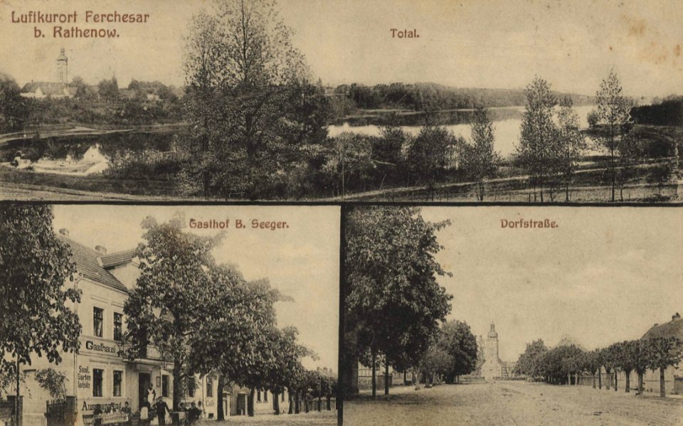 Ferchesar, Brandenburg - Luftkurort Ferchesar b. Rathenow; Gasthof B. Seeger; Dorfstraße (Zeno Ansichtskarten)