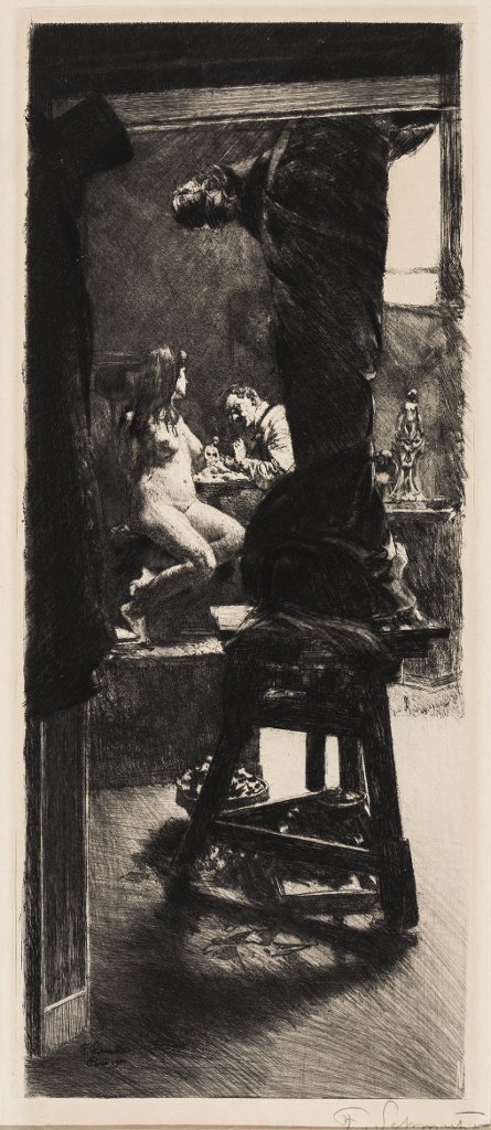 Ferdinand Schmutzer Akt im Atelier